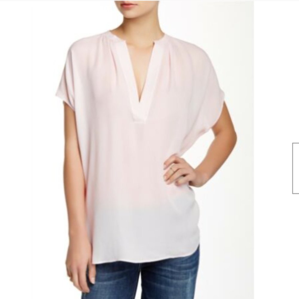 VINCE Violet Cap Sleeve Silk Blouse - S